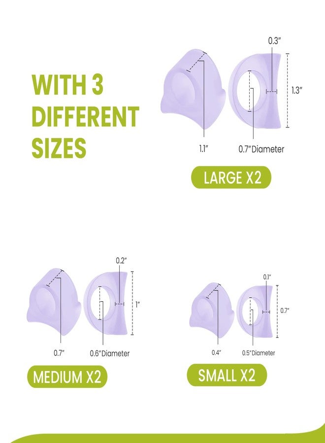 Bukihome Toe Separator for Overlapping Toes - 6 Pack Toe Spacers for Bunions with Lavender Extract - Toe Corrector for Hammer Toes, Realign Crooked Toes (Multi-Size, Lavender) - Image 5